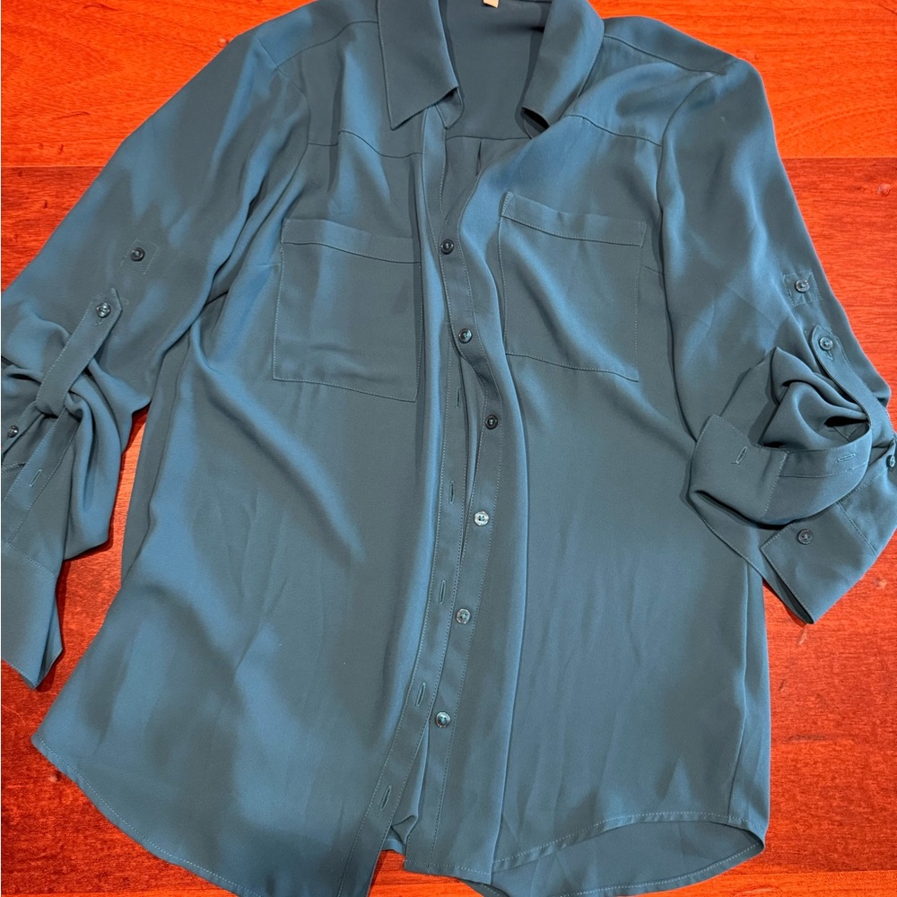 Express Teal Button Down Shirt